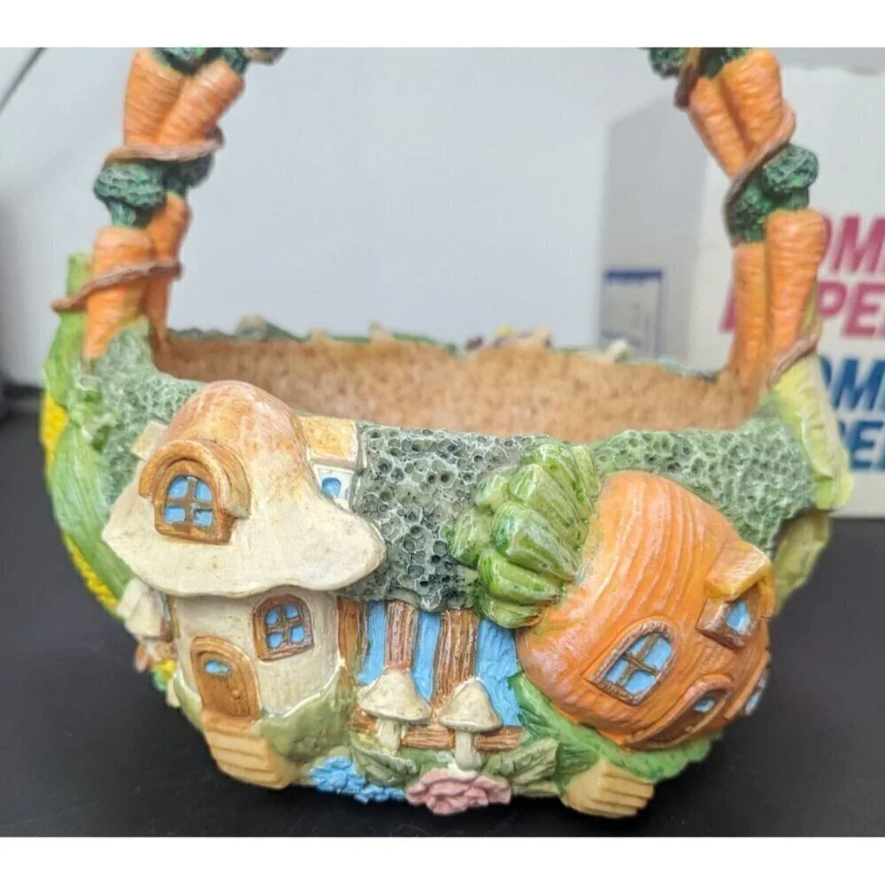 Large 3D Resin Decorative Basket Vegetable Theme Cabbage Carrots 4